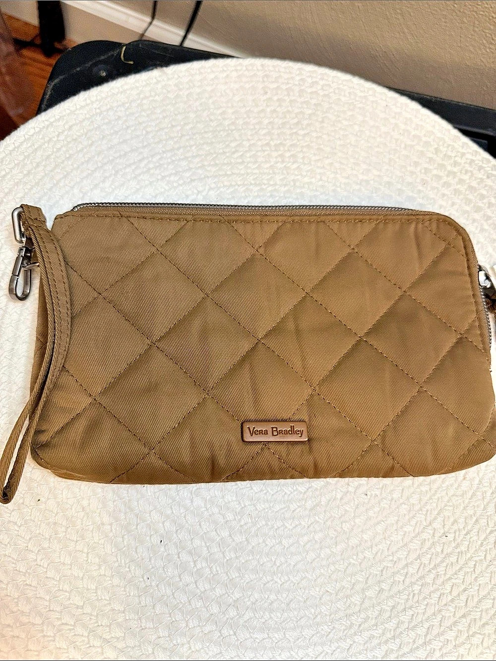 Vera Bradley Performance Twill RFID Wristlet Wallet Brown